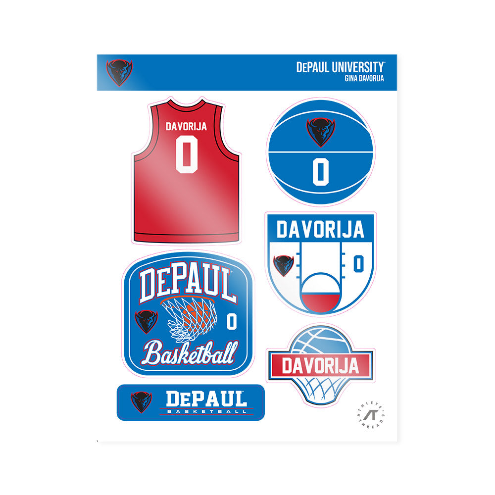 DePaul - NCAA Women's Basketball : Gina Davorija - Sticker Sheet-0
