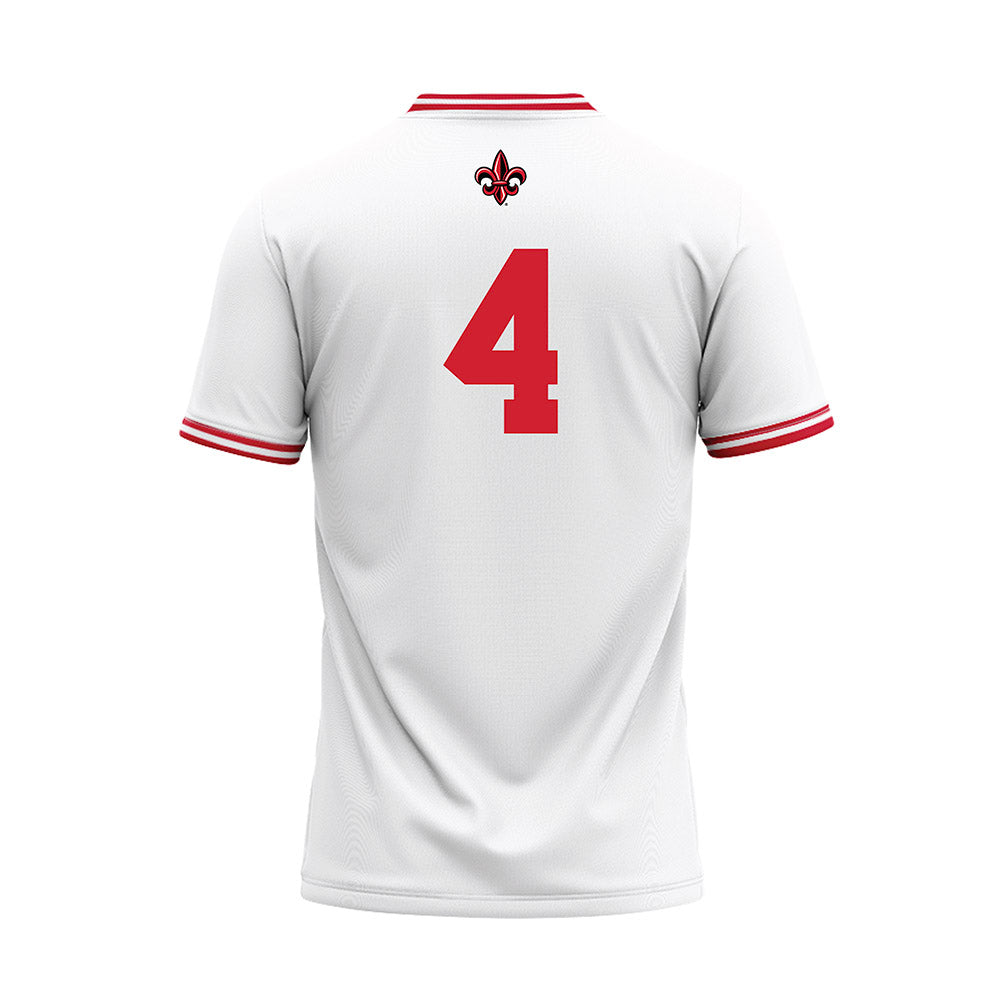 Louisiana - NCAA Baseball : Steven Spalitta - White Baseball Jersey-1