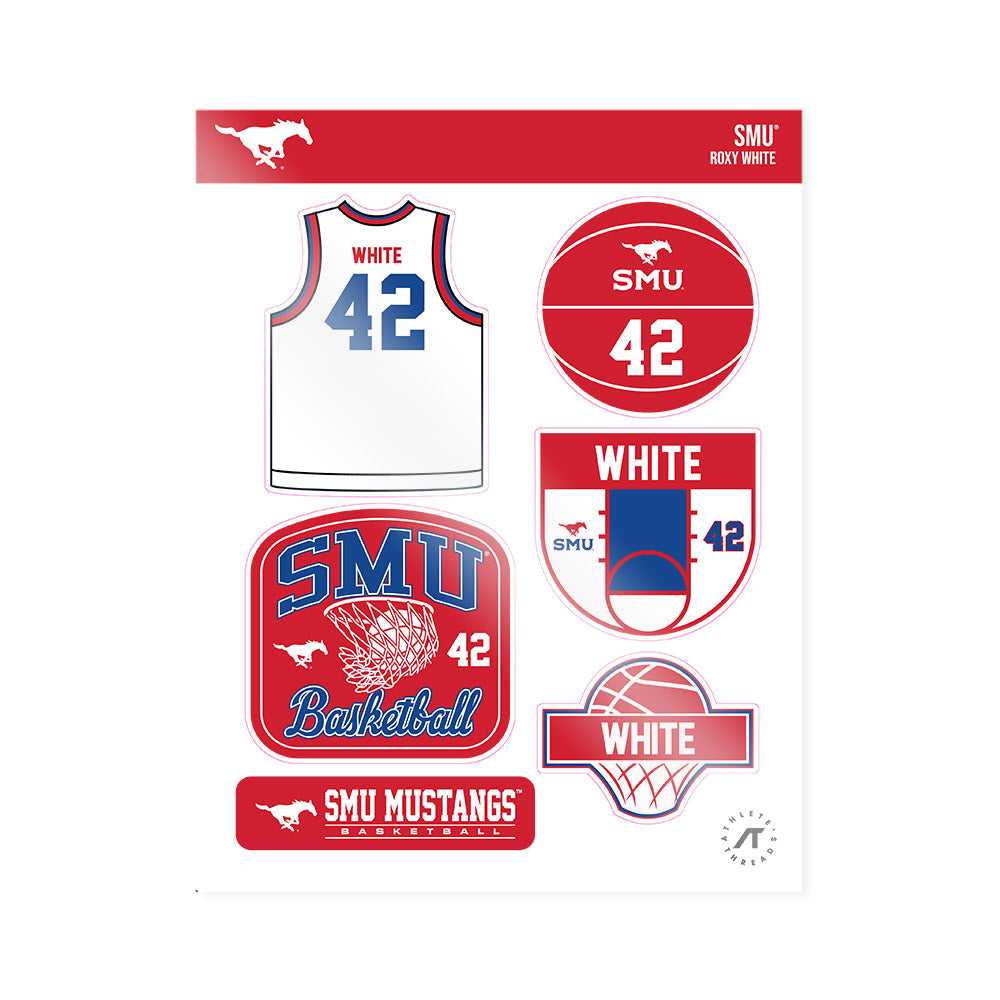 SMU - NCAA Women's Basketball : Roxy White - Sticker Sheet-0