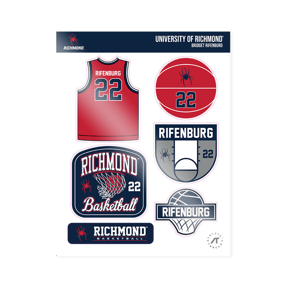 Richmond - NCAA Women's Basketball : Bridget Rifenburg - Sticker Sheet-0