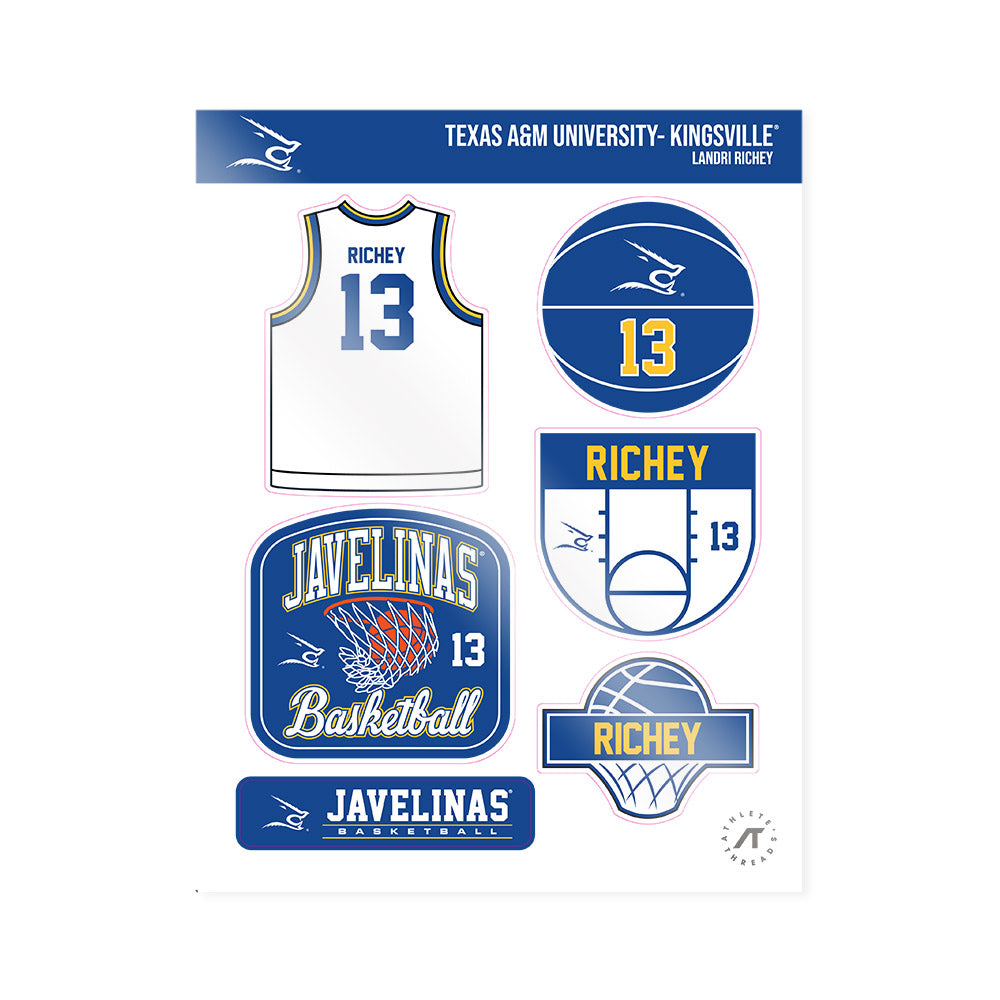 TAMUK - NCAA Women's Basketball : Landri Richey - Sticker Sheet-0