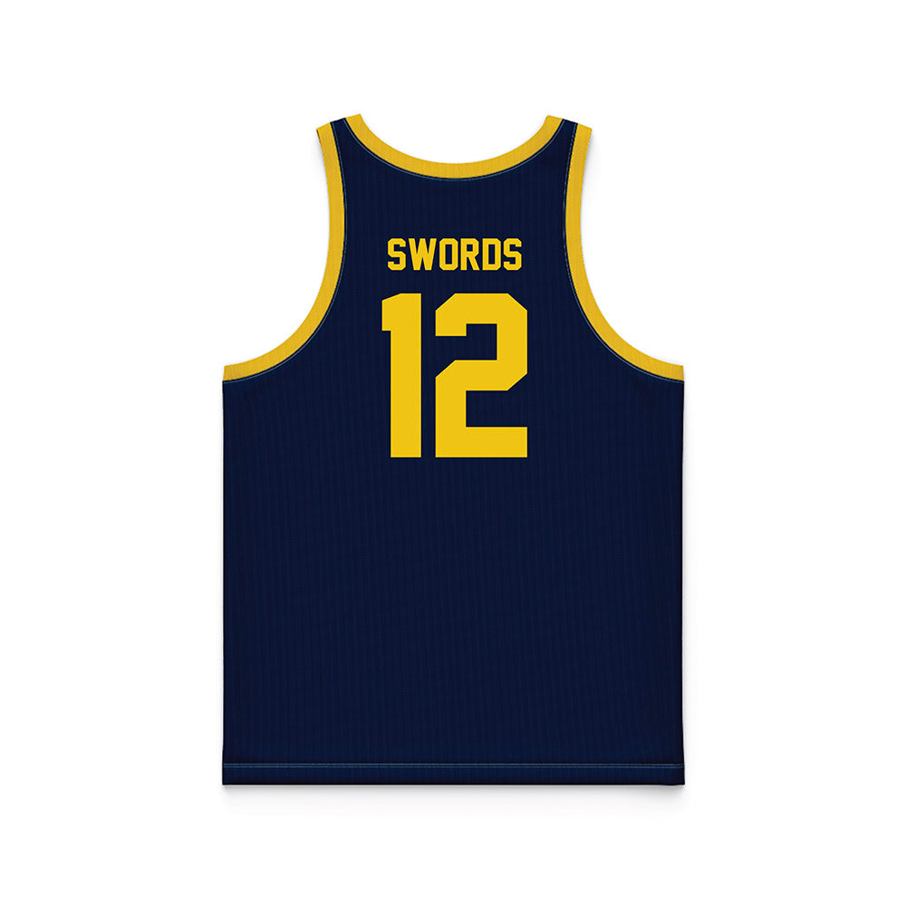 Michigan - NCAA Women's Basketball : Syla Swords - Blue Basketball Jersey-1