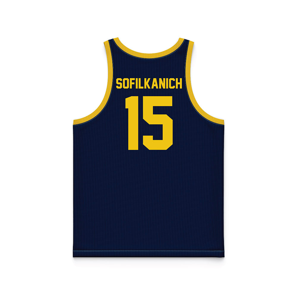 Michigan - NCAA Women's Basketball : Ashley Sofilkanich - Blue Basketball Jersey-1