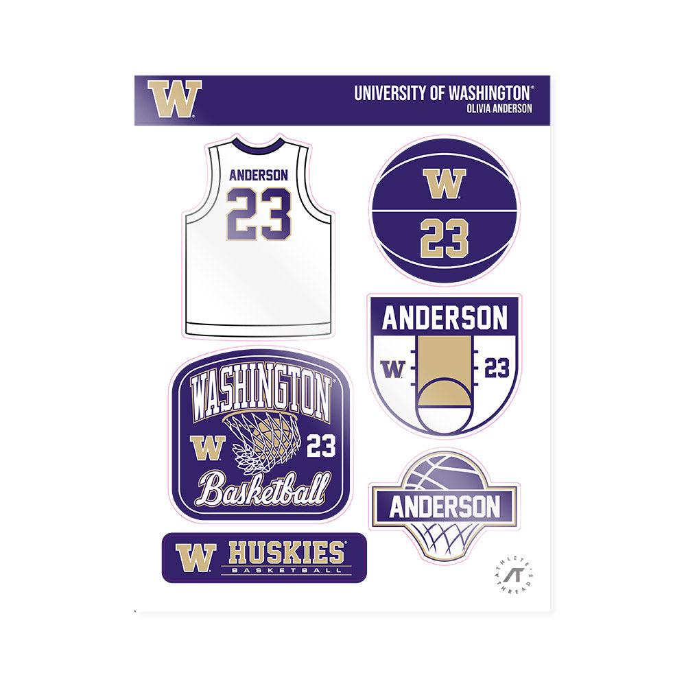 Washington - NCAA Women's Basketball : Olivia Anderson - Sticker Sheet-0