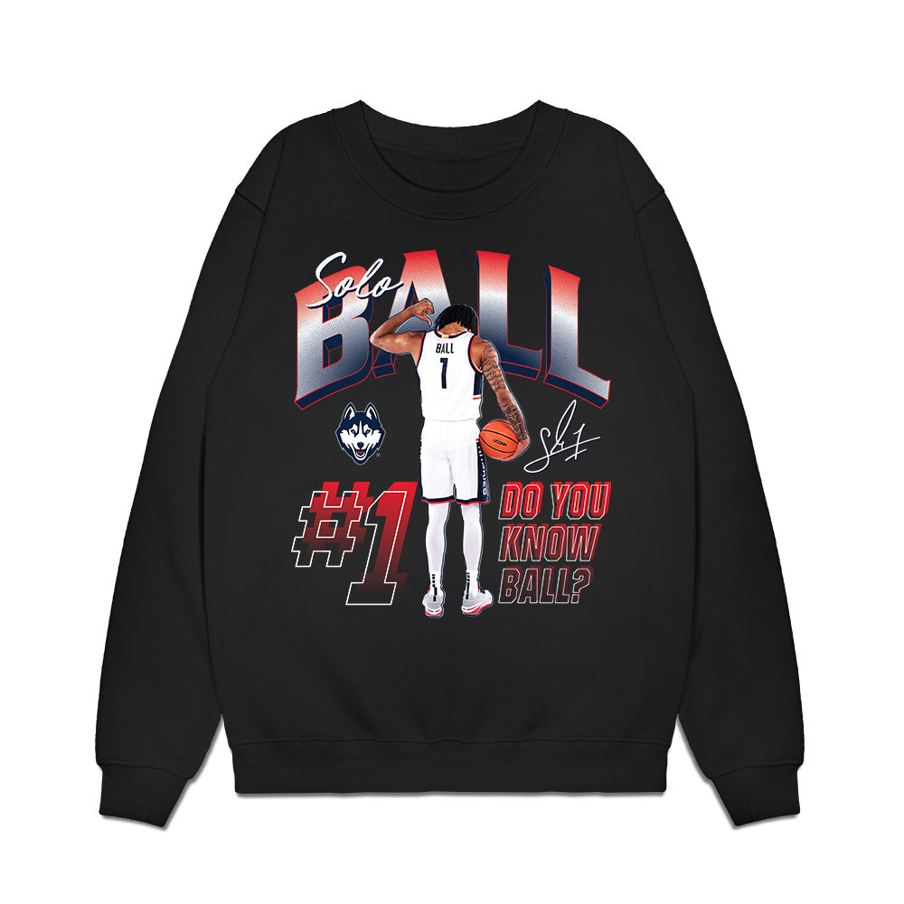 UConn - NCAA Men's Basketball : Solo Ball - Collage Premium Crewneck Sweatshirt-0