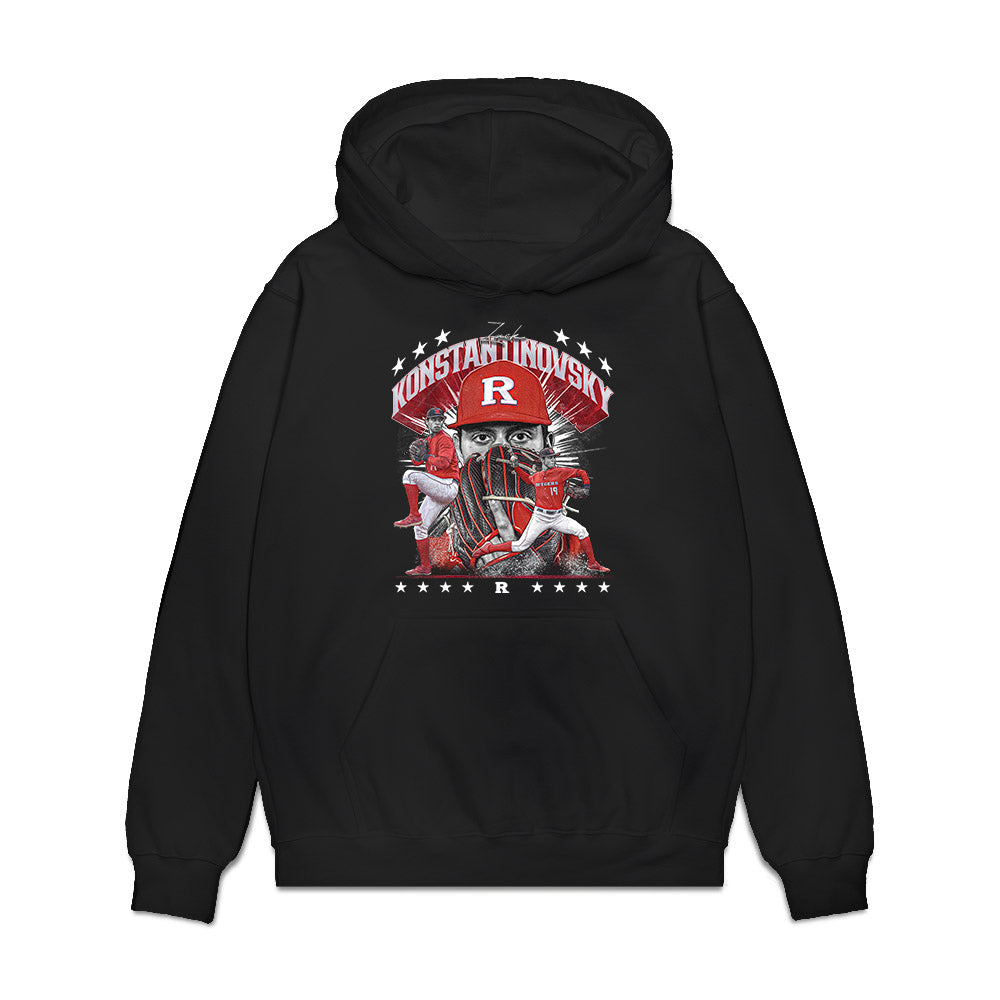 Rutgers - NCAA Baseball : Zack Konstantinovsky - Collage Premium Hooded Sweatshirt-0