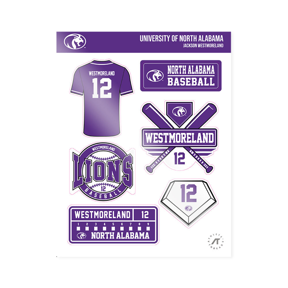 North Alabama - NCAA Baseball : Jackson Westmoreland - Sticker Sheet-0