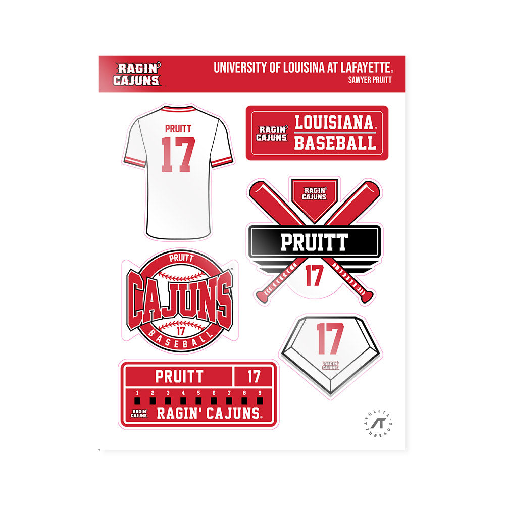 Louisiana - NCAA Baseball : Sawyer Pruitt - Sticker Sheet-0