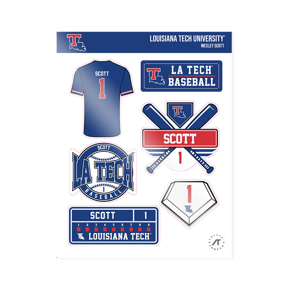 LA Tech - NCAA Baseball : Wesley Scott - Sticker Sheet-0