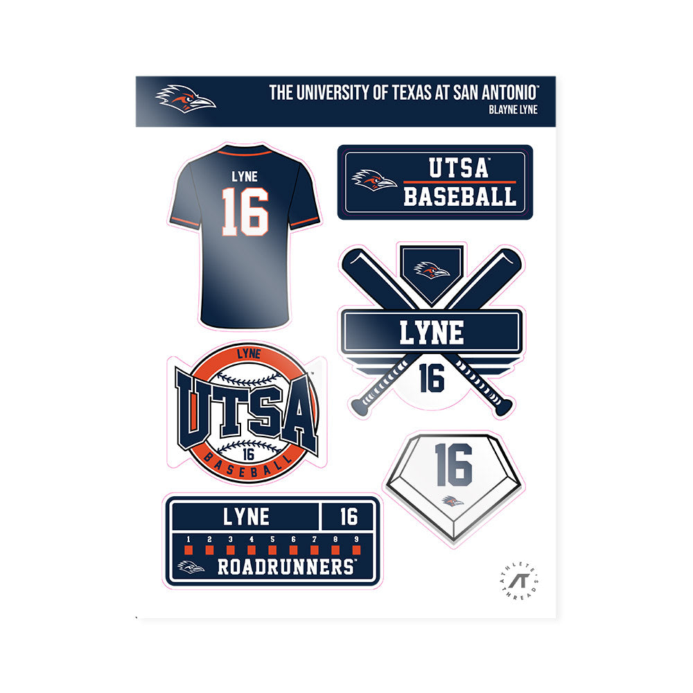 UTSA - NCAA Baseball : Blayne Lyne - Sticker Sheet-0