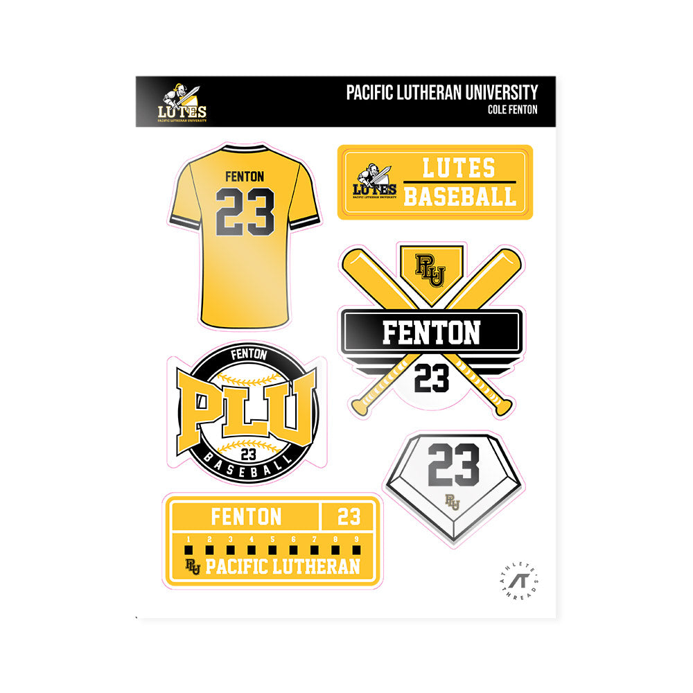 PLU - NCAA Baseball : Cole Fenton - Sticker Sheet-0