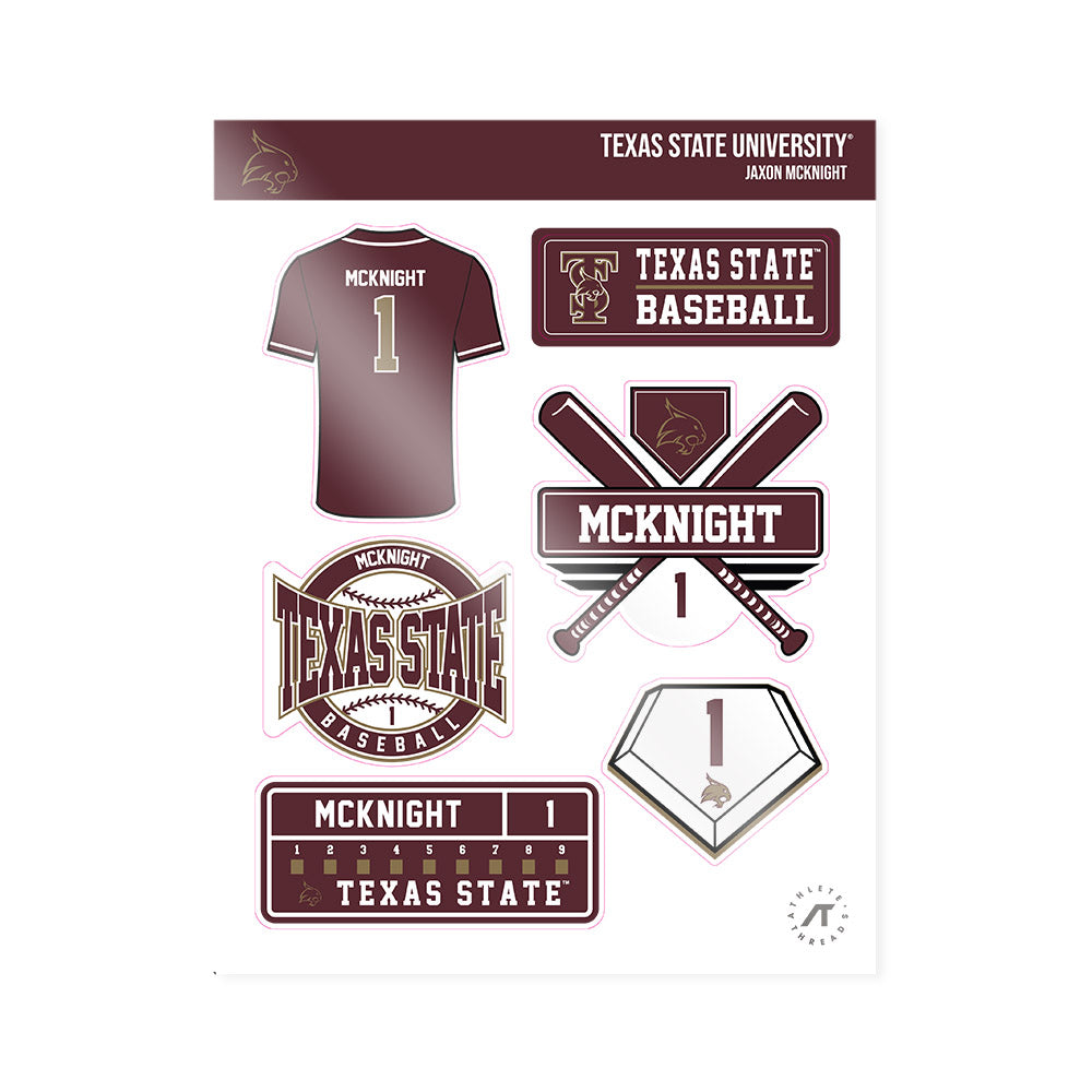 Texas State - NCAA Baseball : Jaxon McKnight - Sticker Sheet-0
