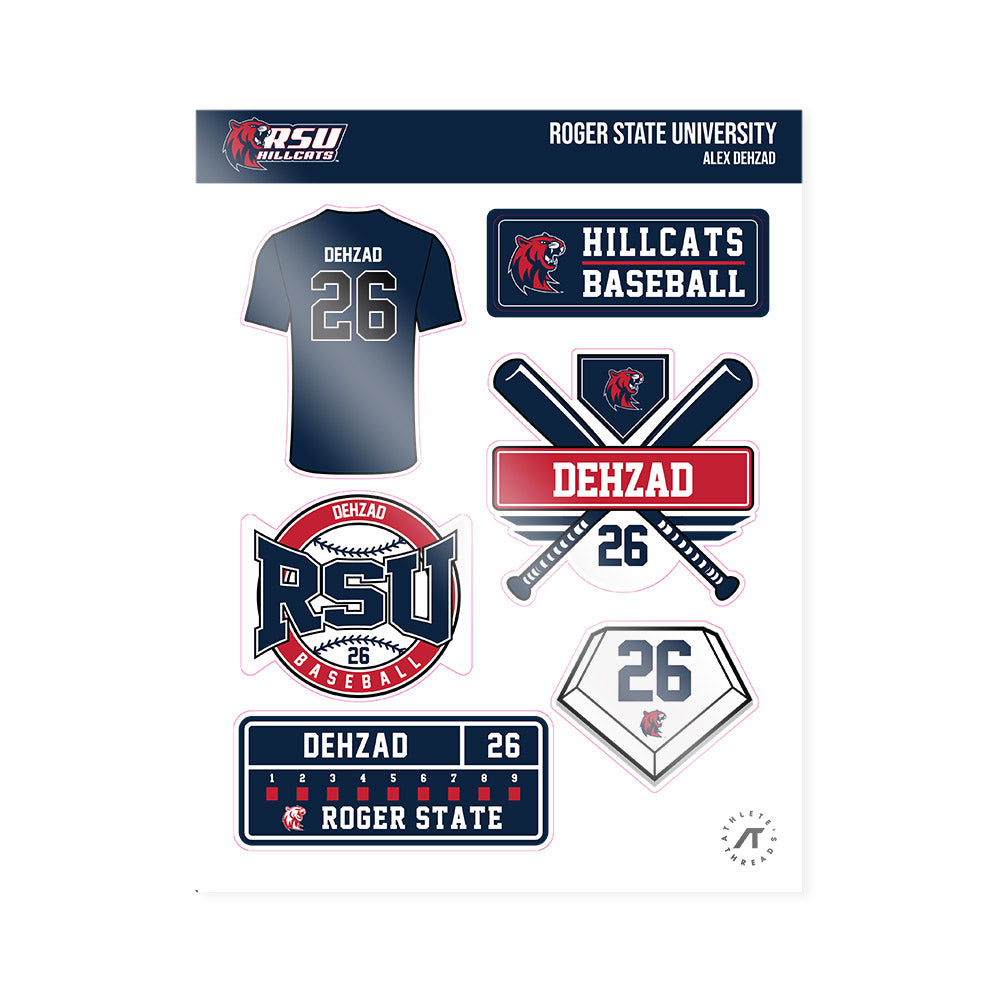 RSU - NCAA Baseball : Alex Dehzad - Sticker Sheet-0