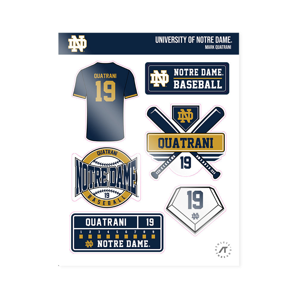 Notre Dame - NCAA Baseball : Mark Quatrani - Sticker Sheet-0