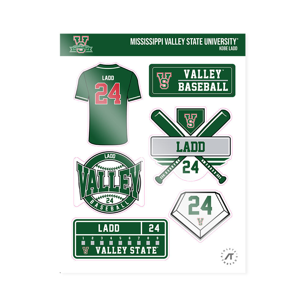 MVSU - NCAA Baseball : Kobe Ladd - Sticker Sheet-0