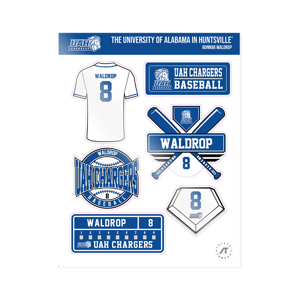 UAH - NCAA Baseball : Gunnar Waldrop - Sticker Sheet-0