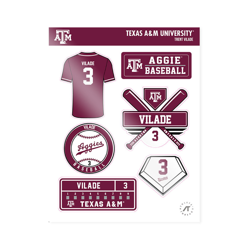 Texas A&M - NCAA Baseball : Trent Vilade - Sticker Sheet-0