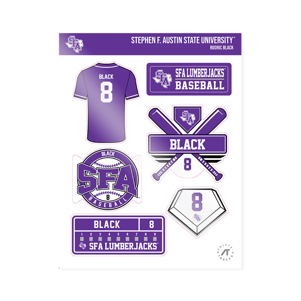 SFA - NCAA Baseball : Rodric Black - Sticker Sheet-0