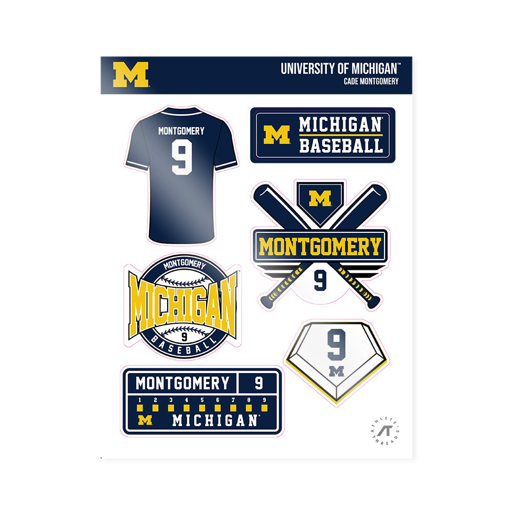 Michigan - NCAA Baseball : Cade Montgomery - Sticker Sheet-0