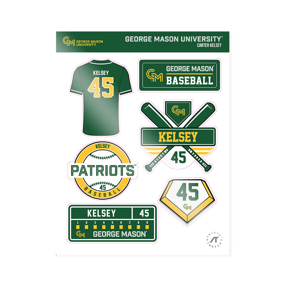 GMU - NCAA Baseball : Carter Kelsey - Sticker Sheet-0