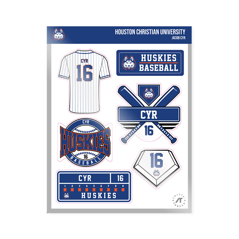 HCU - NCAA Baseball : Jacob Cyr - Sticker Sheet-0