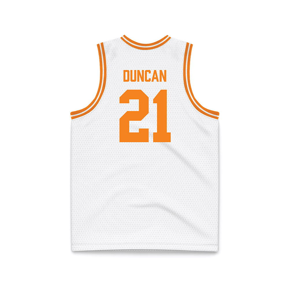 Tennessee - NCAA Men's Basketball : Campbell Duncan - White Basketball Jersey-1