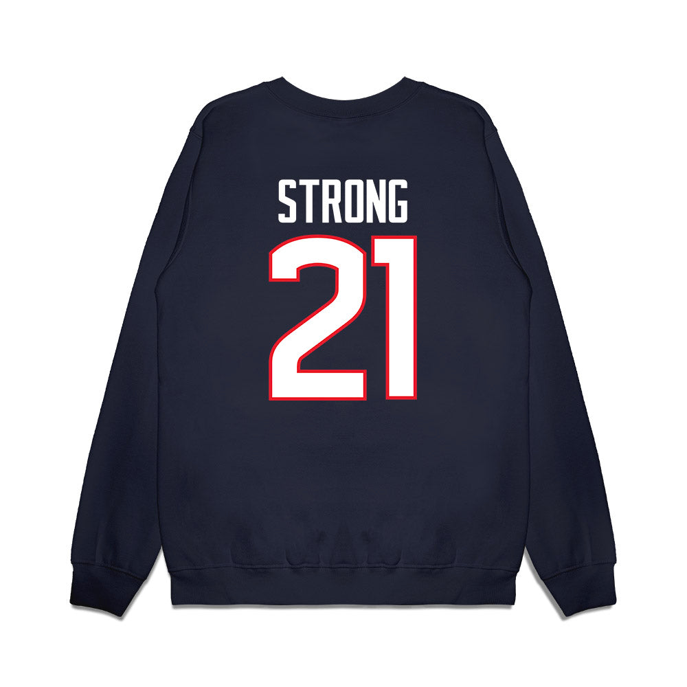 UConn - NCAA Women's Basketball : Sarah Strong - National Champs Classic Shersey Premium Crewneck Sweatshirt-1