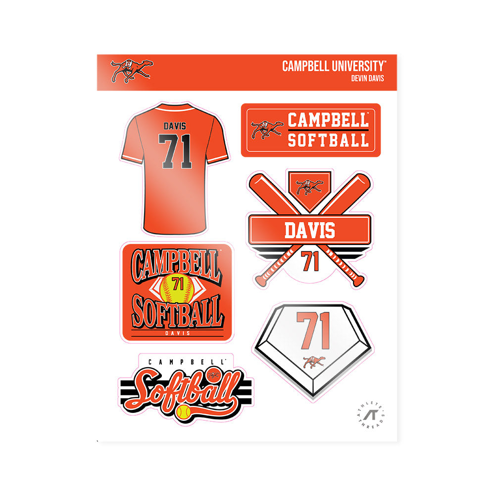 Campbell - NCAA Softball : Devin Davis - Sticker Sheet-0