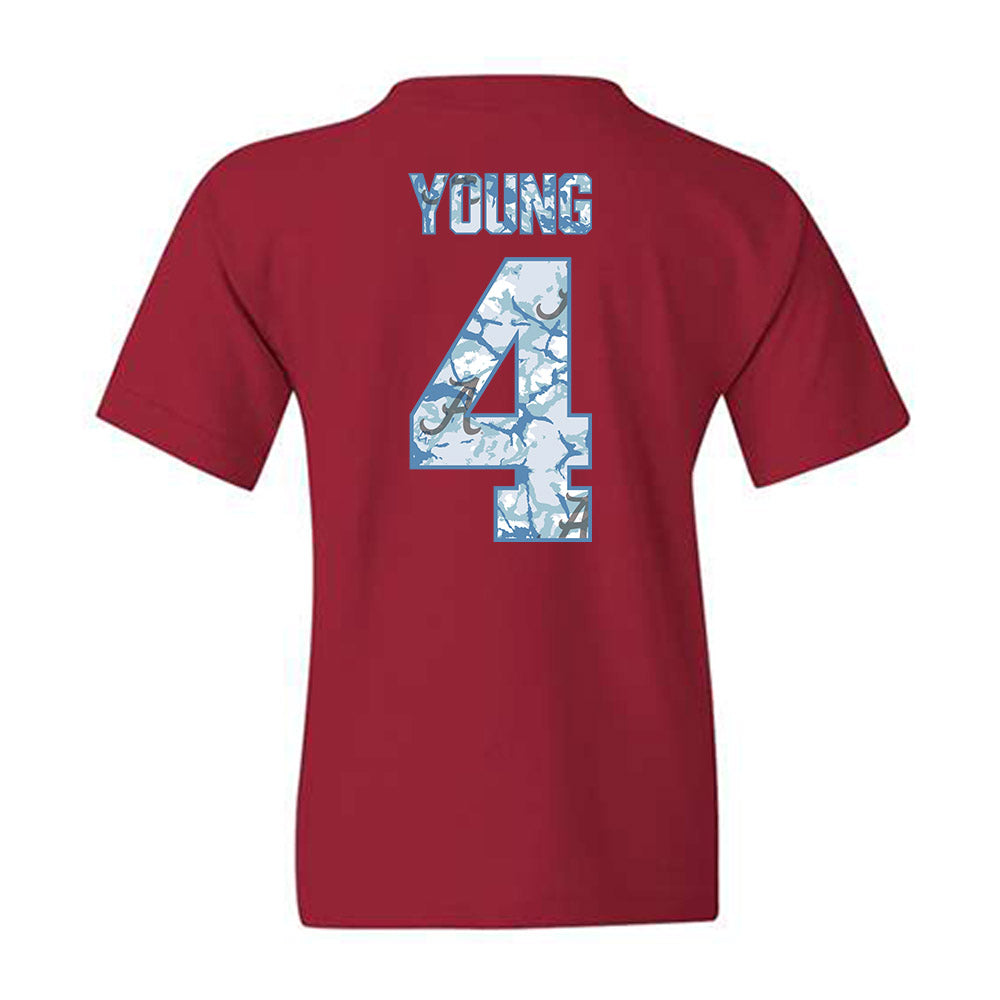 Alabama - NCAA Softball : Jena Young - Hydrobama™ Youth T-Shirt-1