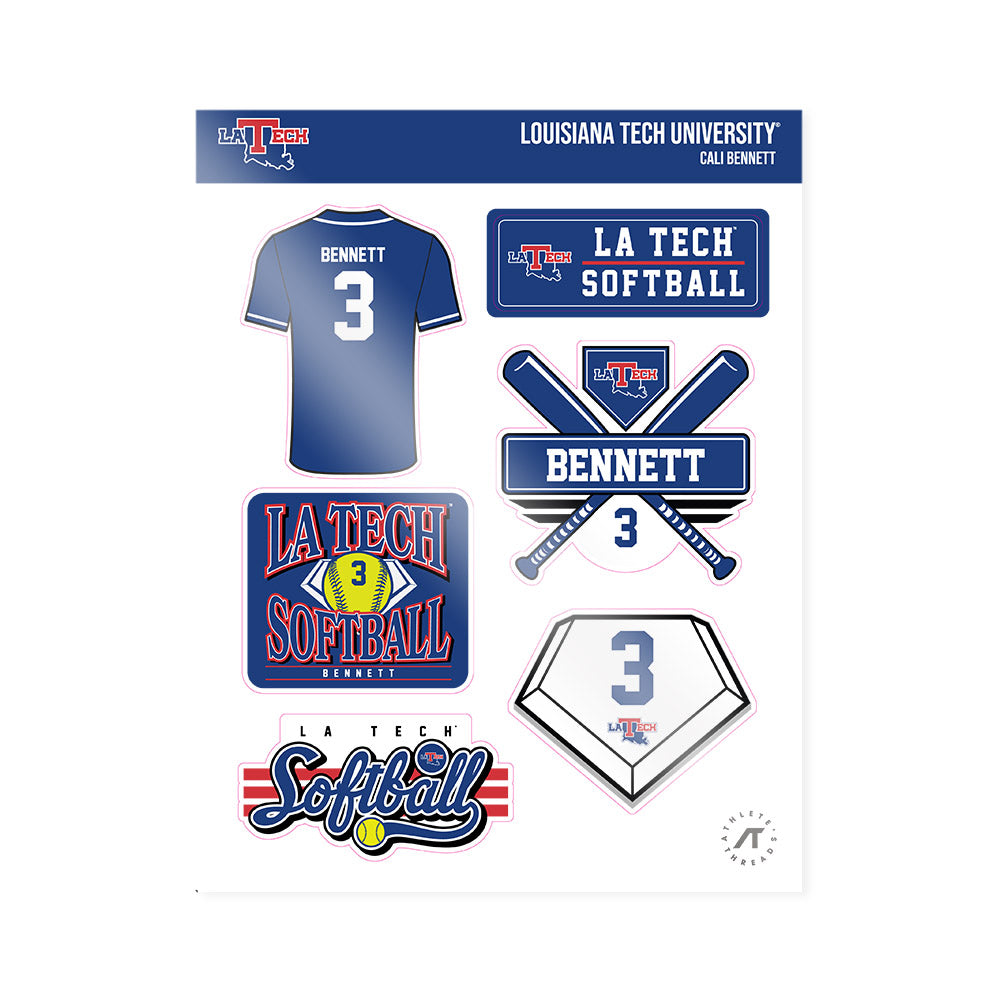 LA Tech - NCAA Softball : Cali Bennett - Sticker Sheet-0