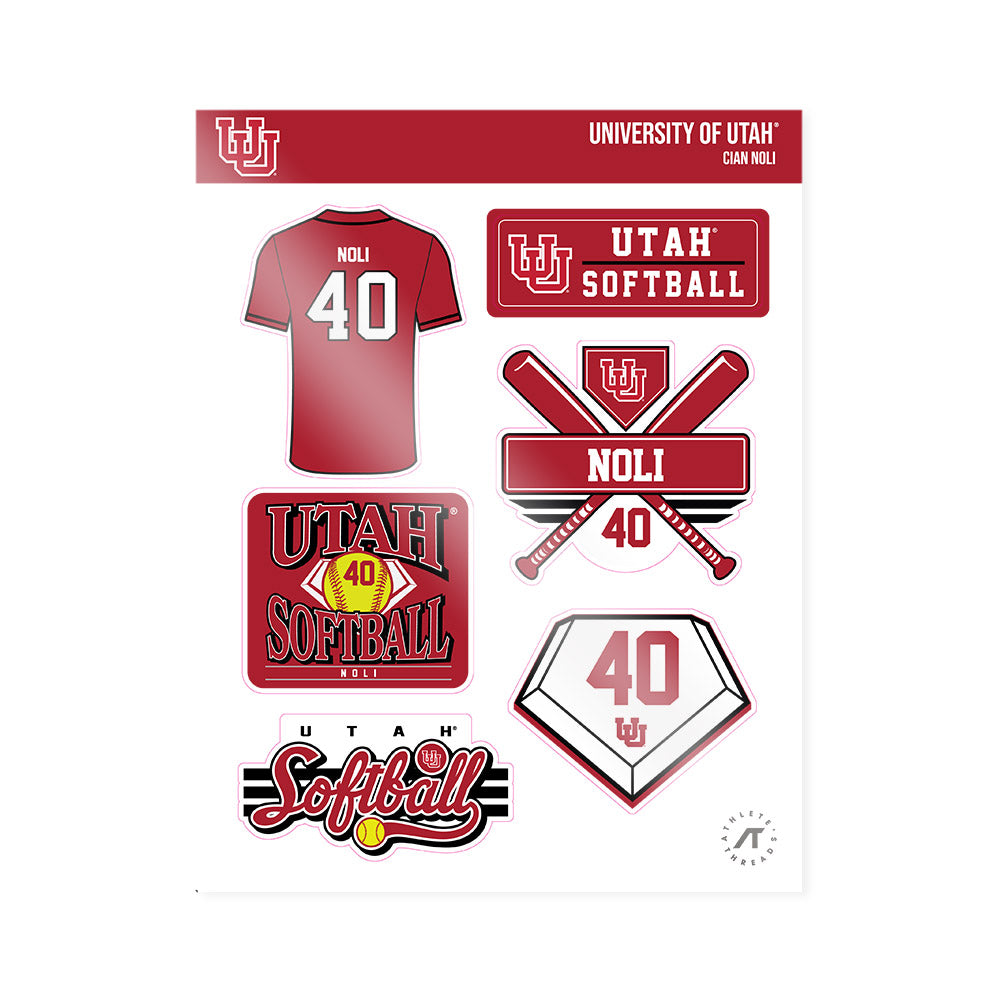 Utah - NCAA Softball : Cian Noli - Sticker Sheet-0