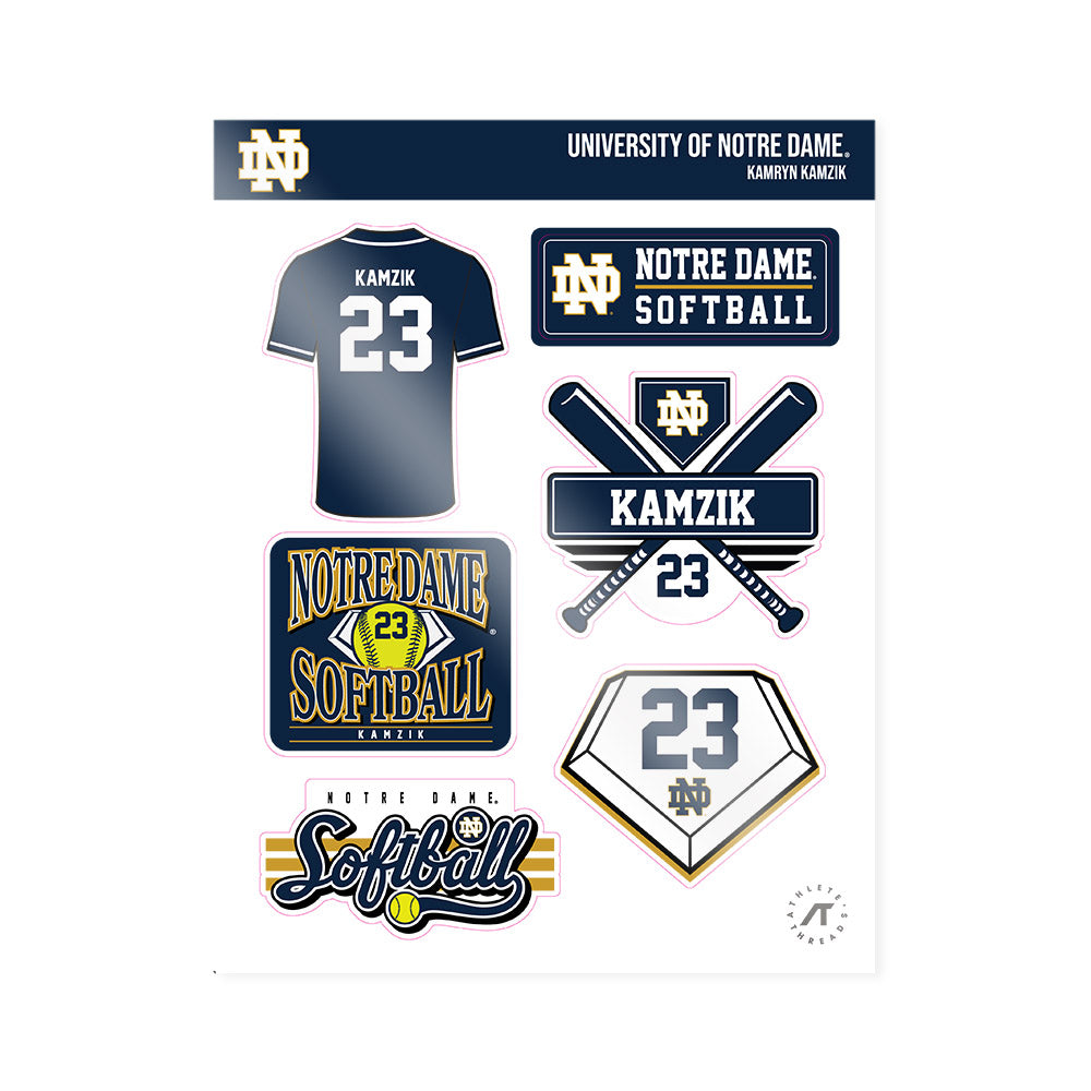 Notre Dame - NCAA Softball : Kamryn Kamzik - Sticker Sheet-0