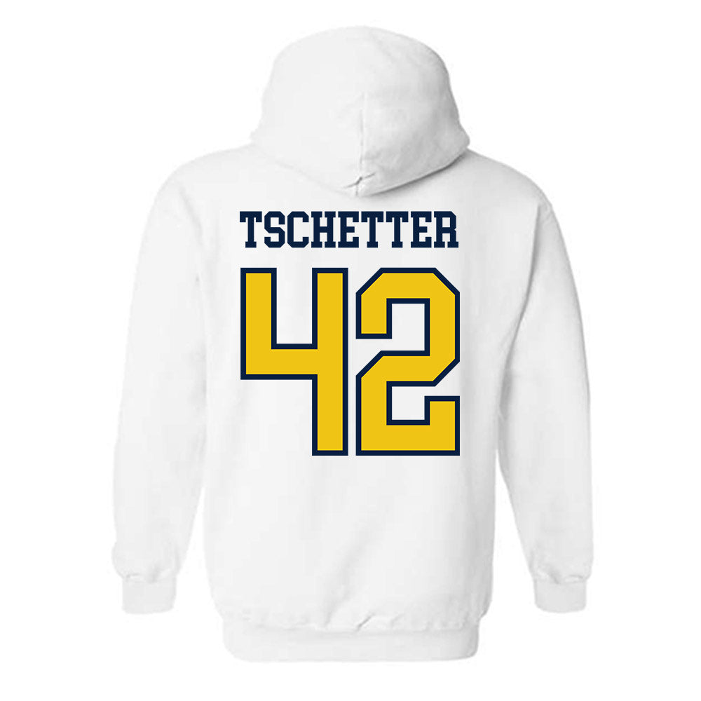 Michigan - NCAA Men's Basketball : Will Tschetter - Classic Shersey Hooded Sweatshirt-1