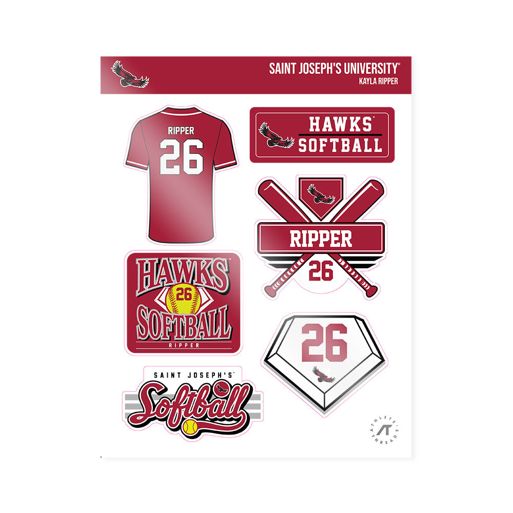 St. Joe's - NCAA Softball : Kayla Ripper - Sticker Sheet-0