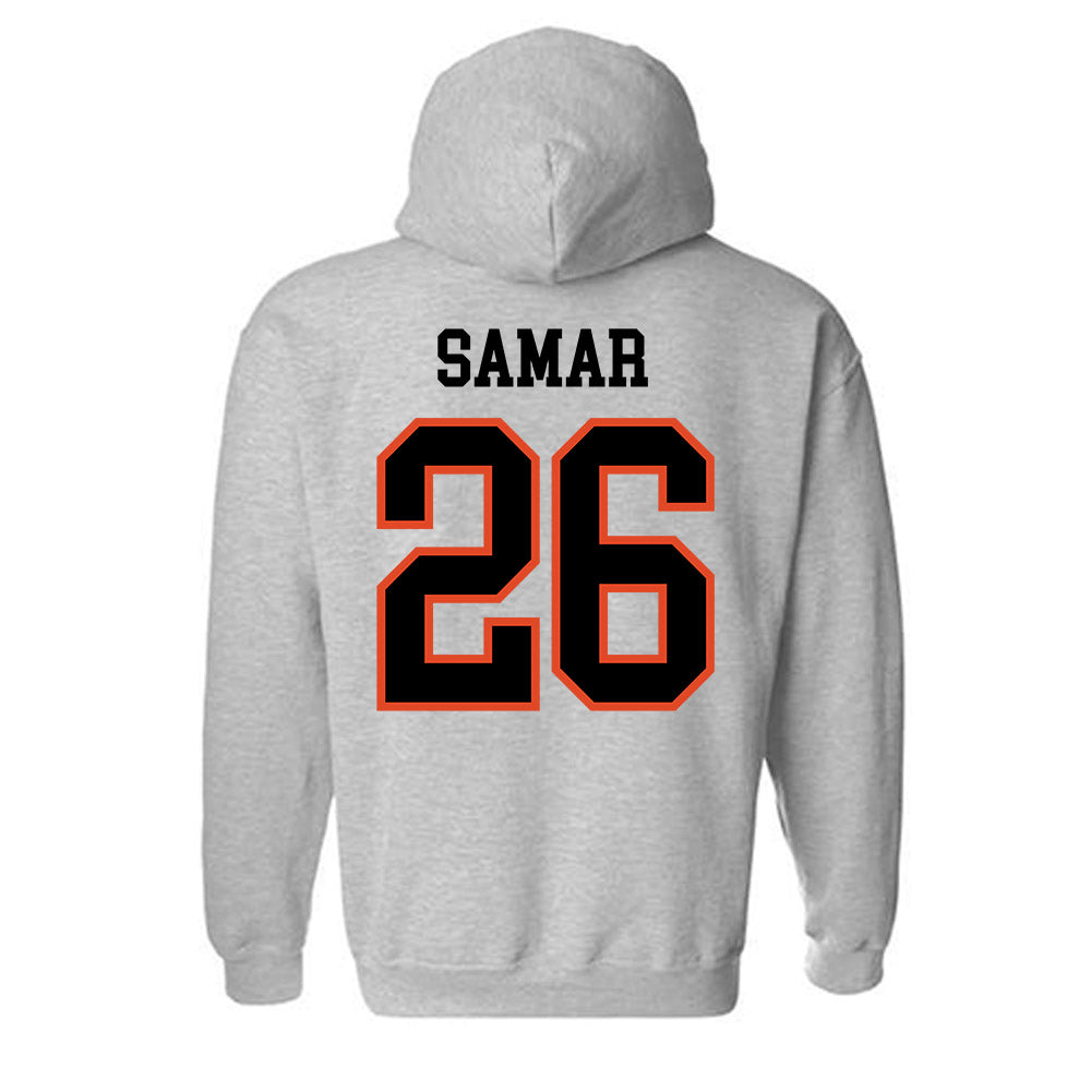 Oregon State - NCAA Men's Basketball : Matija Samar - Classic Shersey Hooded Sweatshirt-3