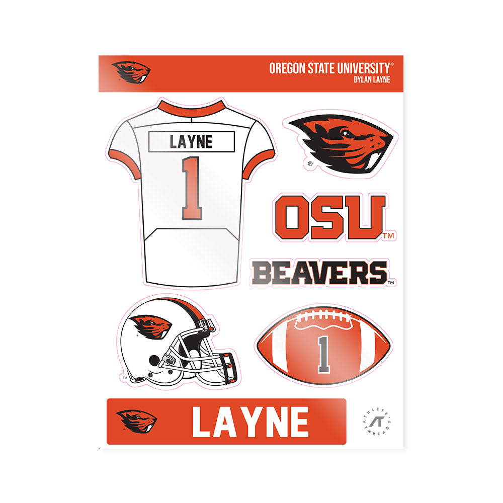 Oregon State - NCAA Football : Dylan Layne - Sticker Sheet-0