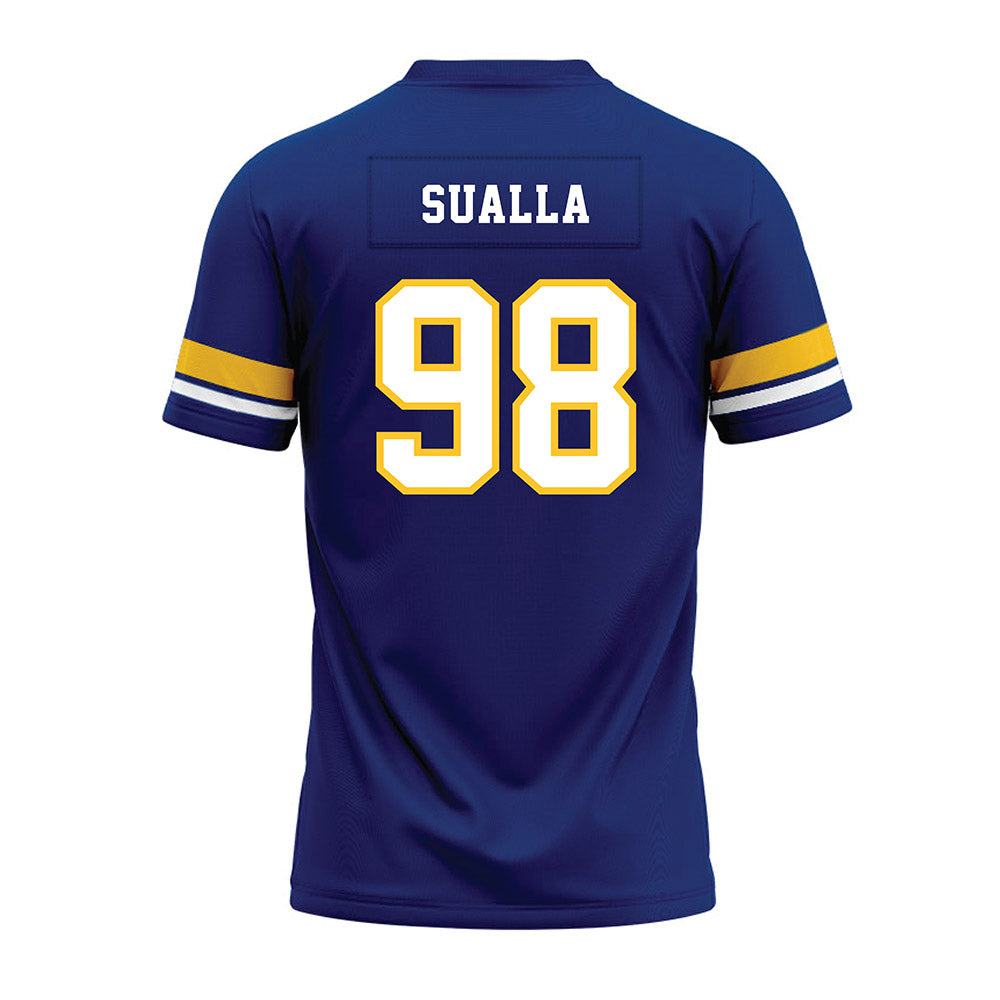 New Haven - NCAA Football : John Sualla - Blue Premium Football Jersey-1