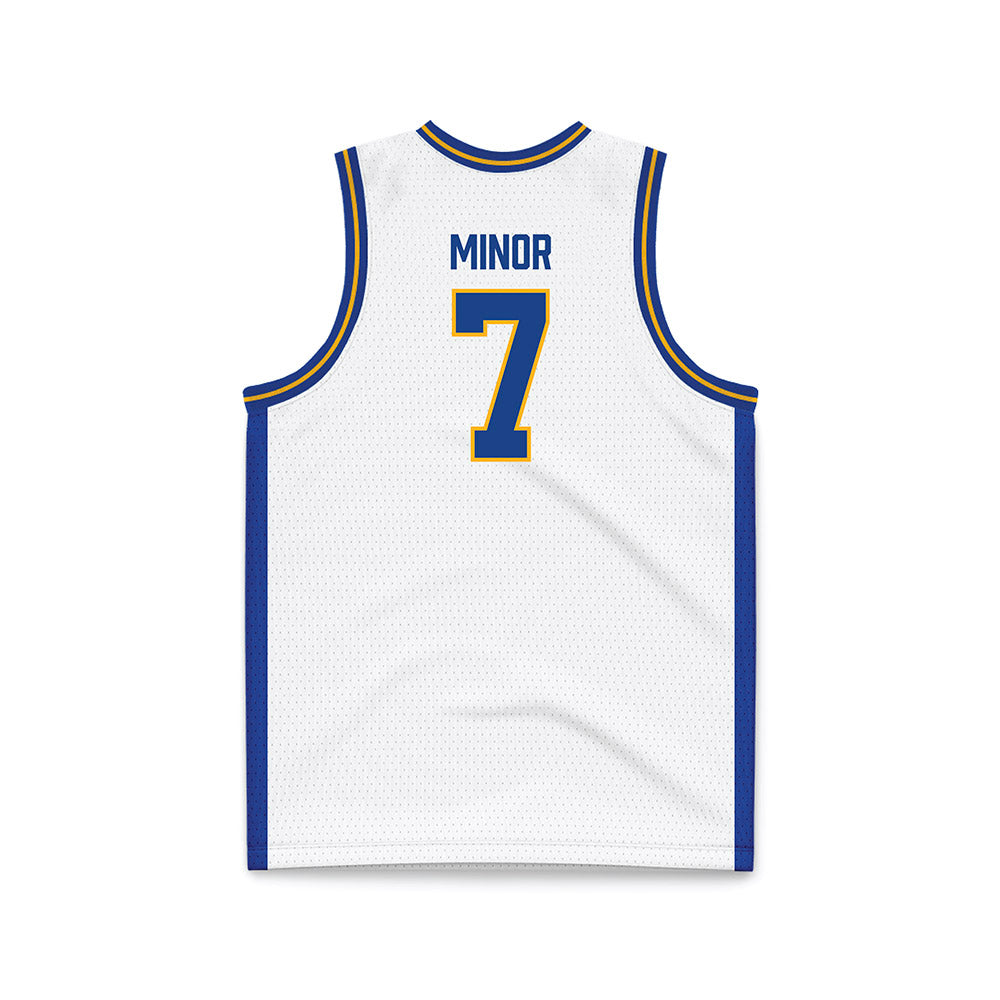 Pittsburgh - NCAA Men's Basketball : Damarco Minor - White Basketball Jersey-1