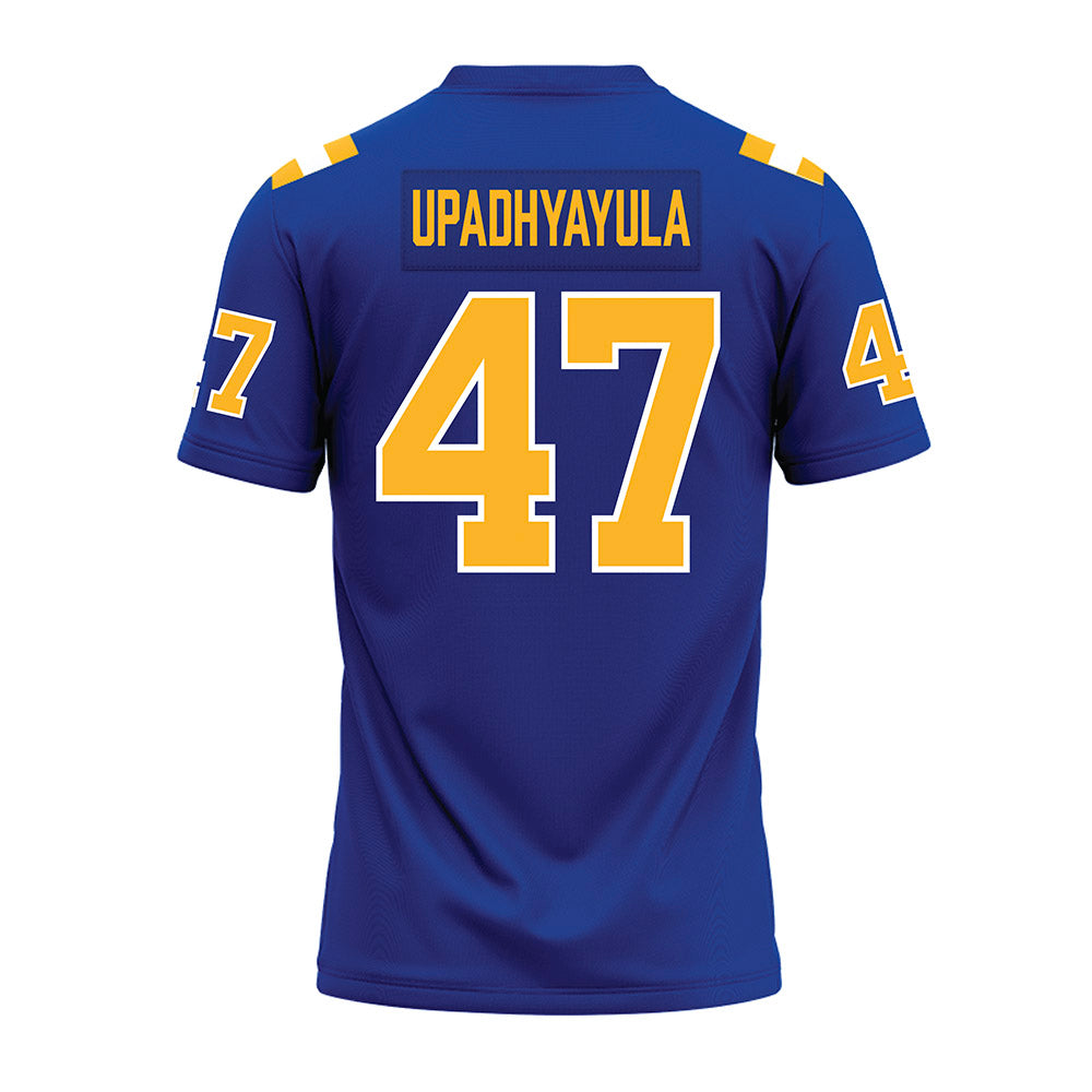 Pittsburgh - NCAA Football : Nilay Upadhyayula - Blue Premium Football Jersey-1