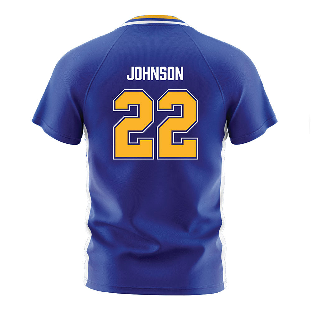 Pittsburgh - NCAA Women's Soccer : Savannah Johnson - Blue Soccer Jersey-1