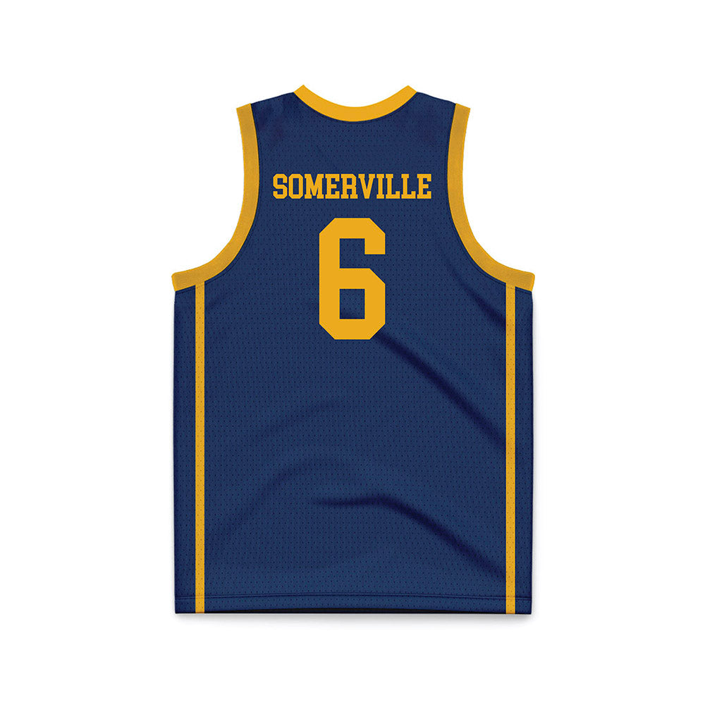 West Virginia - NCAA Men's Basketball : Martin Somerville - Blue Basketball Jersey-1