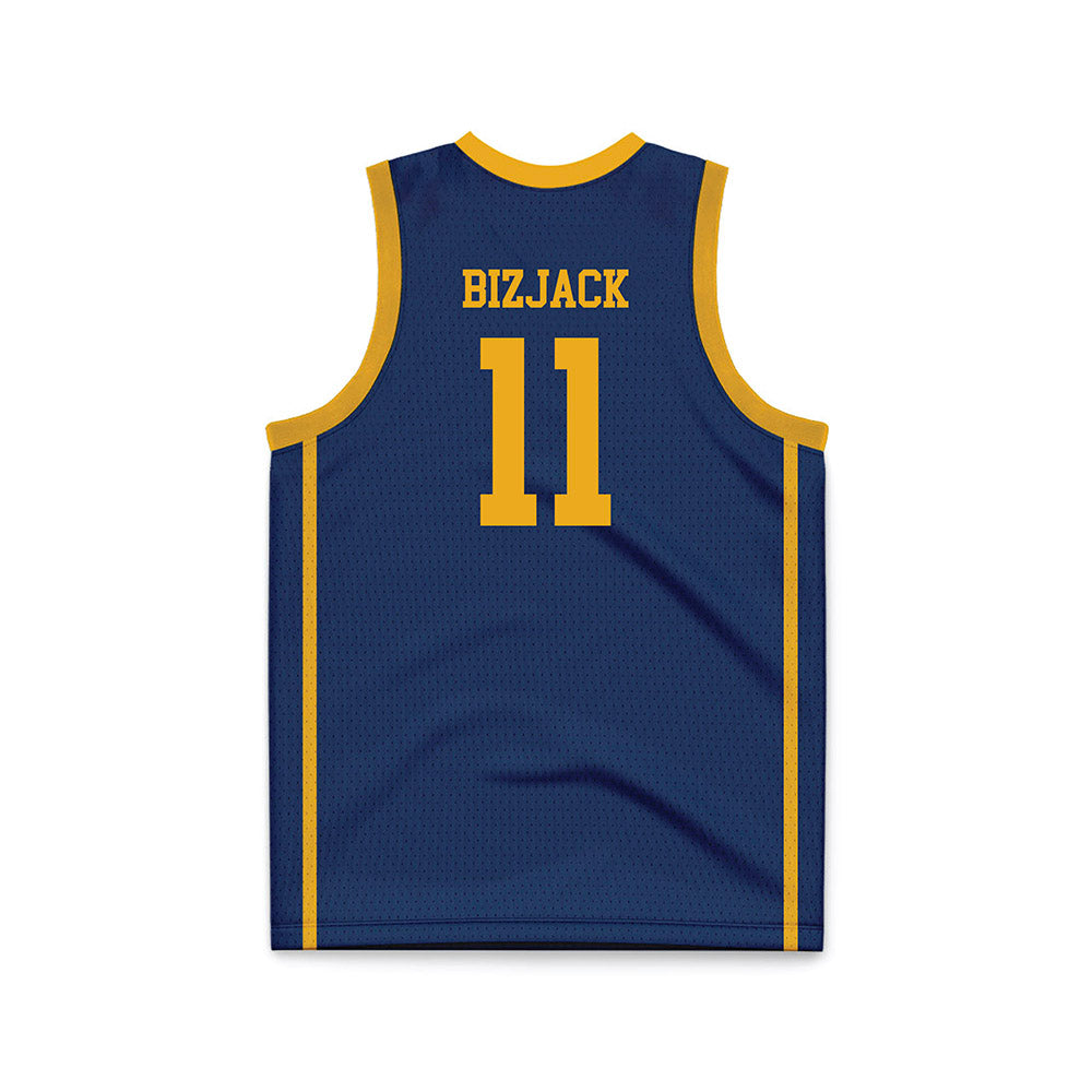 West Virginia - NCAA Men's Basketball : Finley Bizjack - Blue Basketball Jersey-1