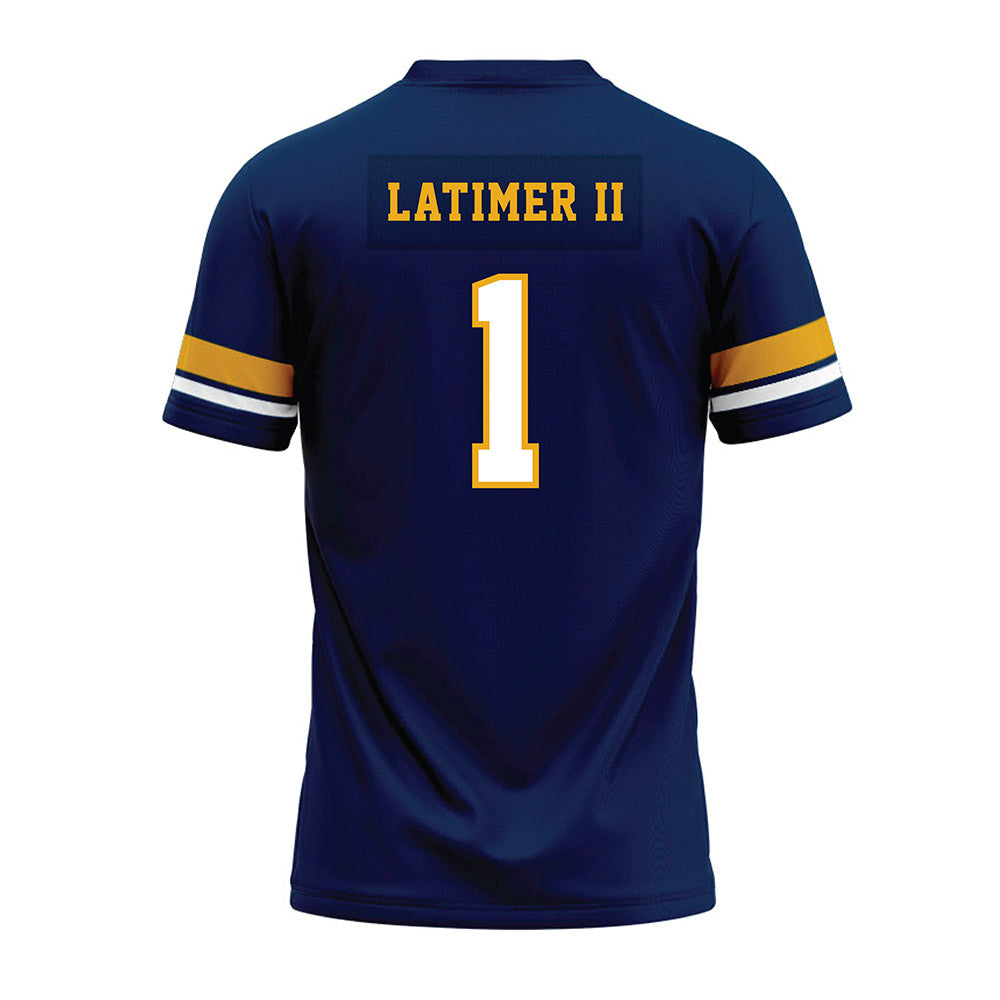 West Virginia - NCAA Football : Geimere Latimer II - Blue Premium Football Jersey-1