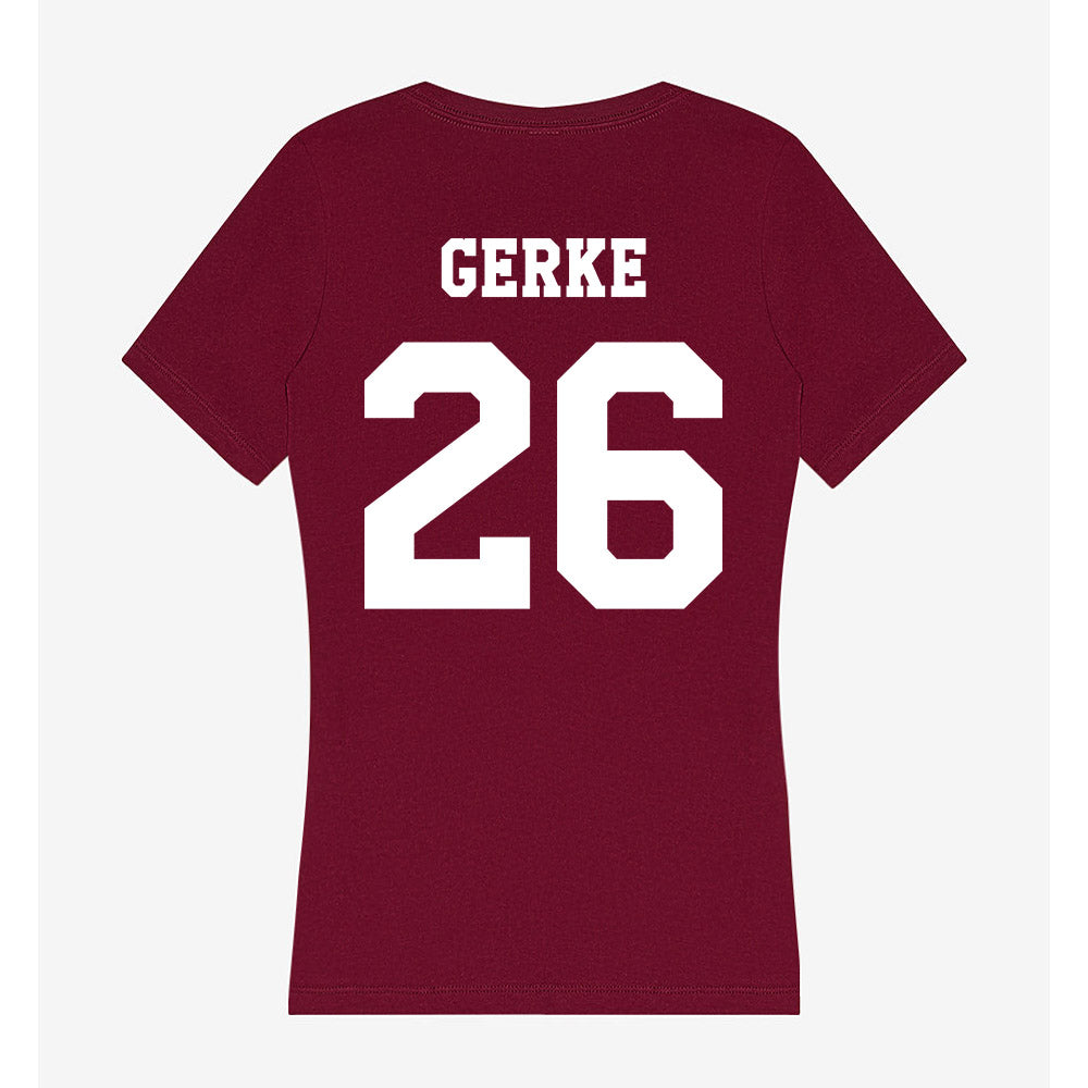 Texas A&M - NCAA Football : Layne Gerke - Women's V-Neck T-Shirt-1