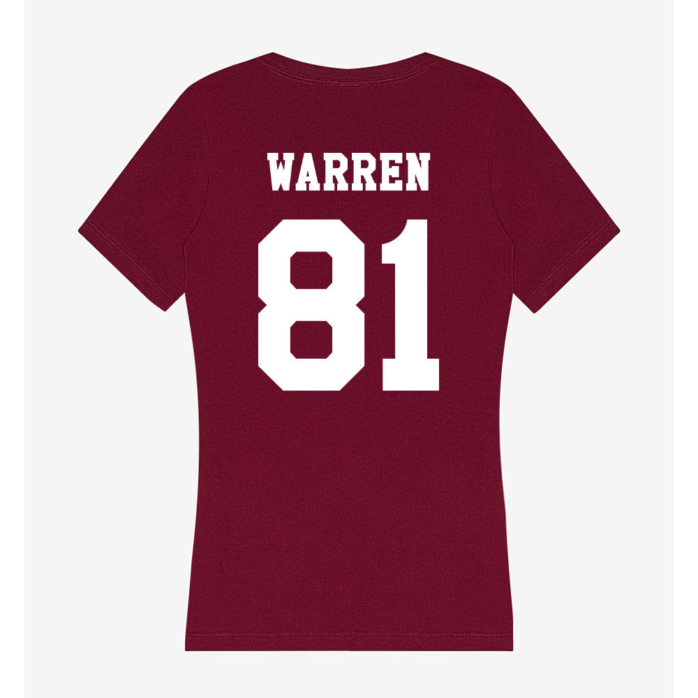 Texas A&M - NCAA Football : Jayden Warren - Women's V-Neck T-Shirt-1