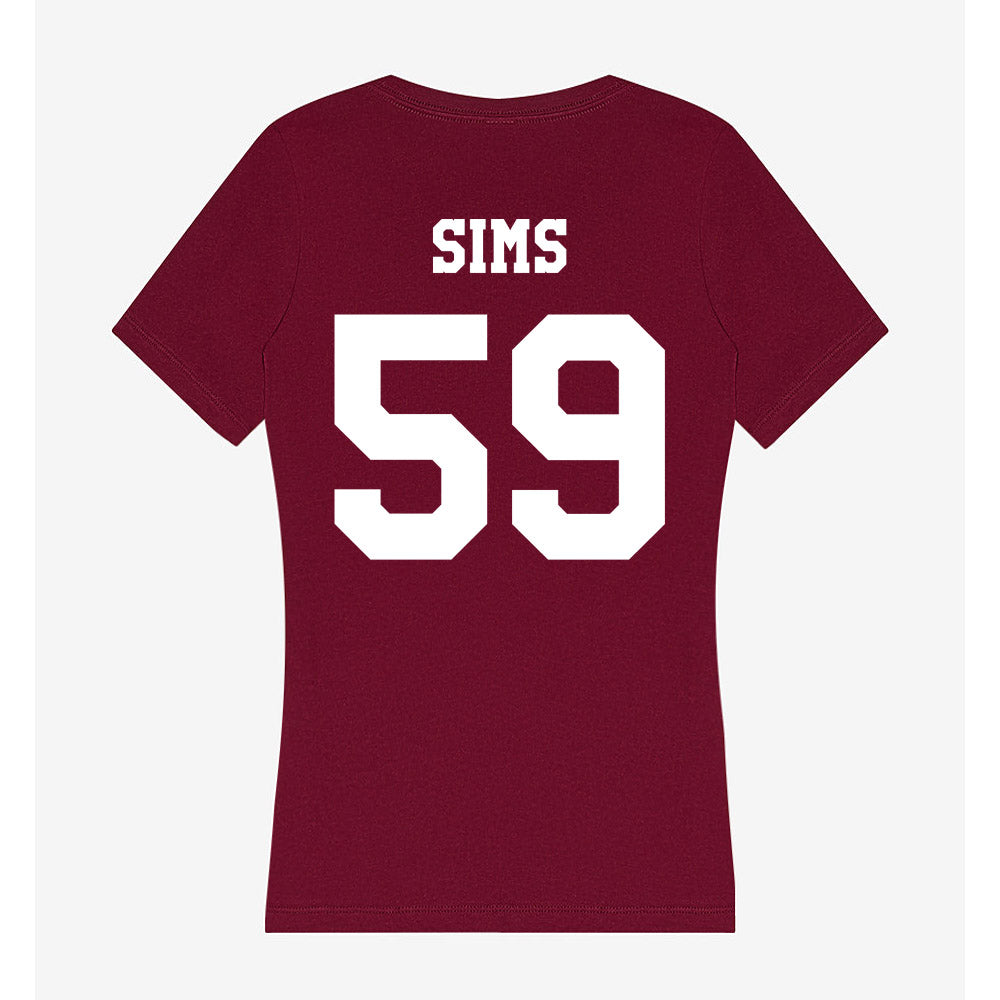 Texas A&M - NCAA Football : Chace Sims - Women's V-Neck T-Shirt-1