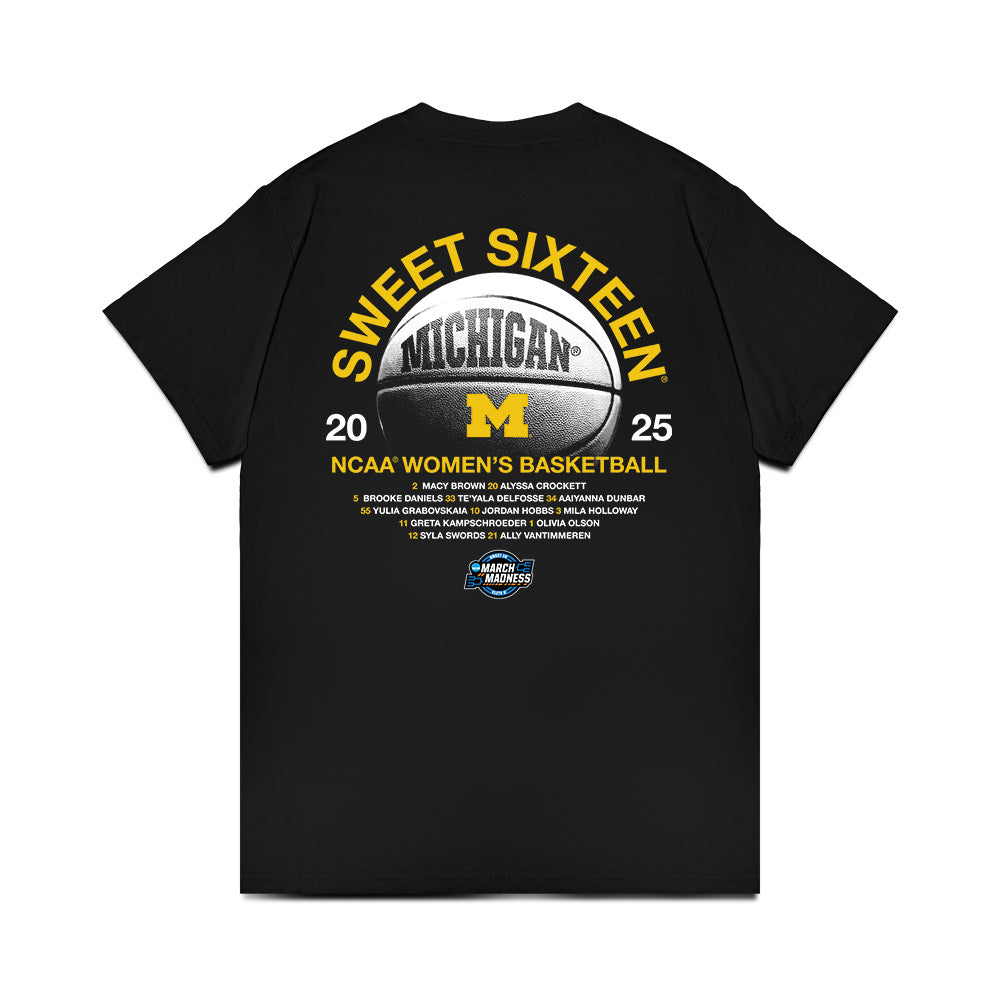 Michigan - NCAA Women's Basketball : - Roster Comfort Colors T-Shirt-1