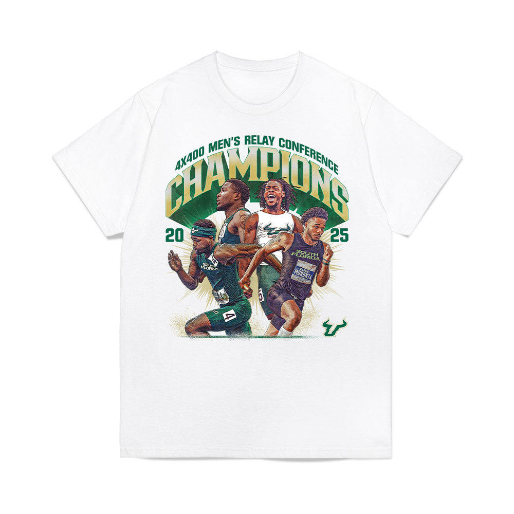 USF - NCAA Men's Track & Field : 2025 Champions 4x400 Men's Relay Team Collage Premium T-Shirt-0