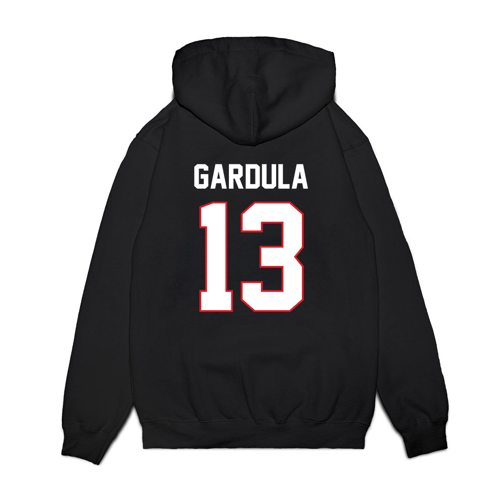 UConn - NCAA Men's Ice Hockey : Ethan Gardula - Championship Classic Shersey Premium Hooded Sweatshirt-1