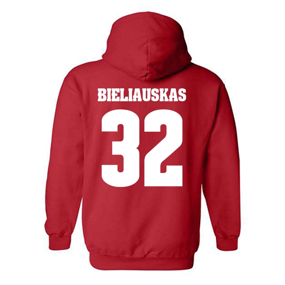 Wisconsin - NCAA Men's Basketball : Aleksas Bieliauskas - Classic Shersey Hooded Sweatshirt-1